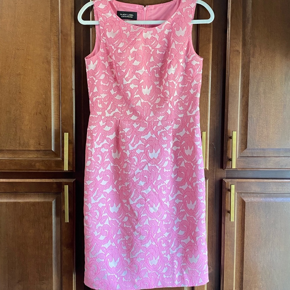 Evan Picone Pink Floral Midi Dress